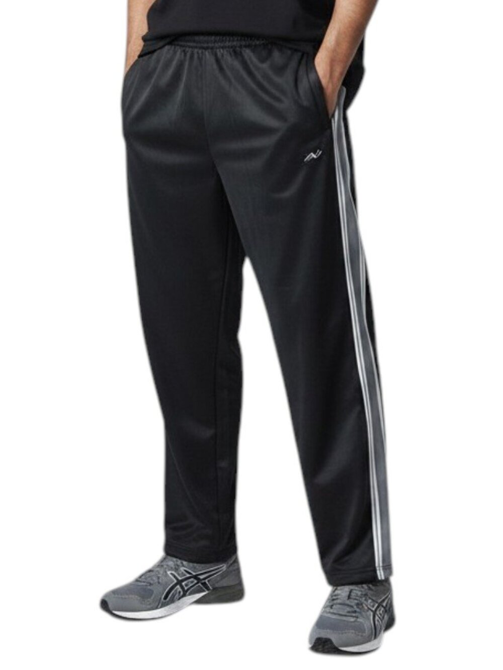 Vintage 90s Athletic Works Jersey Lined Sweatpants Men's Size L Ankle Zips Black